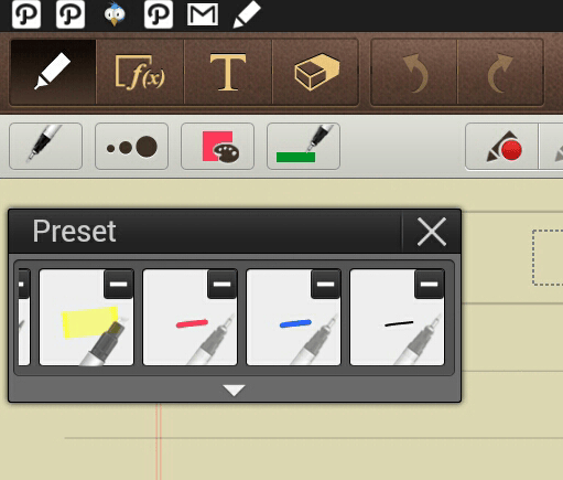 The quick selection of pen tips enable you to change pens on the fly