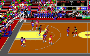 Lakers vs Celtics play court