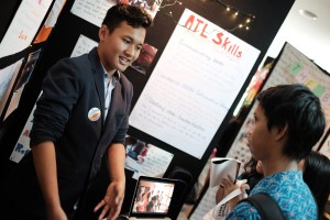 Karel passionately explained on his musical teaching project